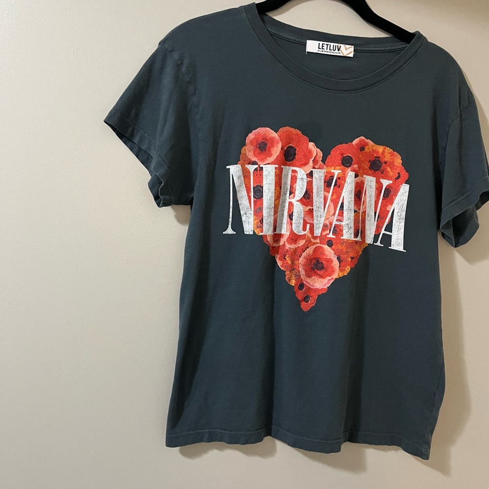 Let luv Nirvana Graphic Tee with Heart Design